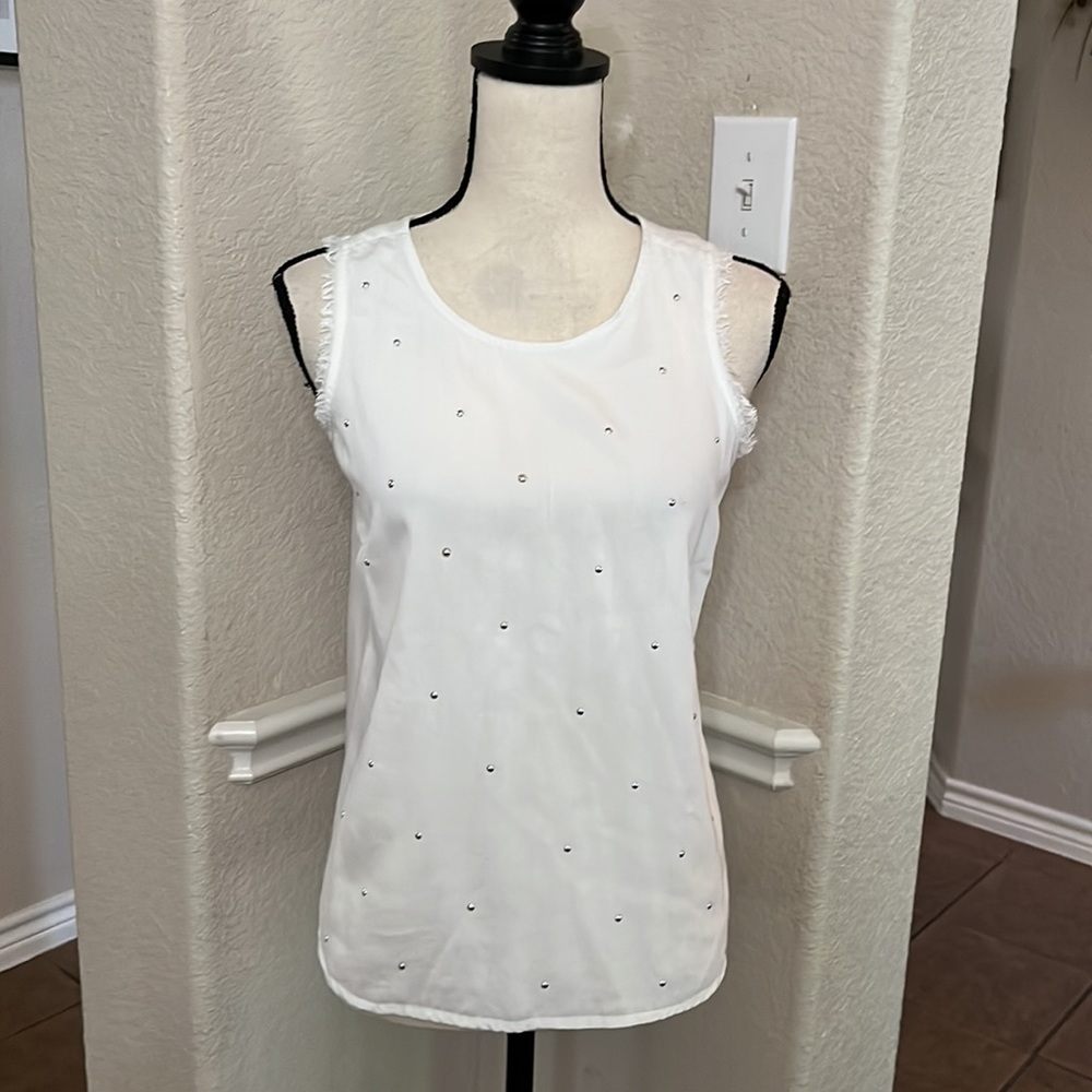 For The Republic (Nordstrom Brand) white studded tank top